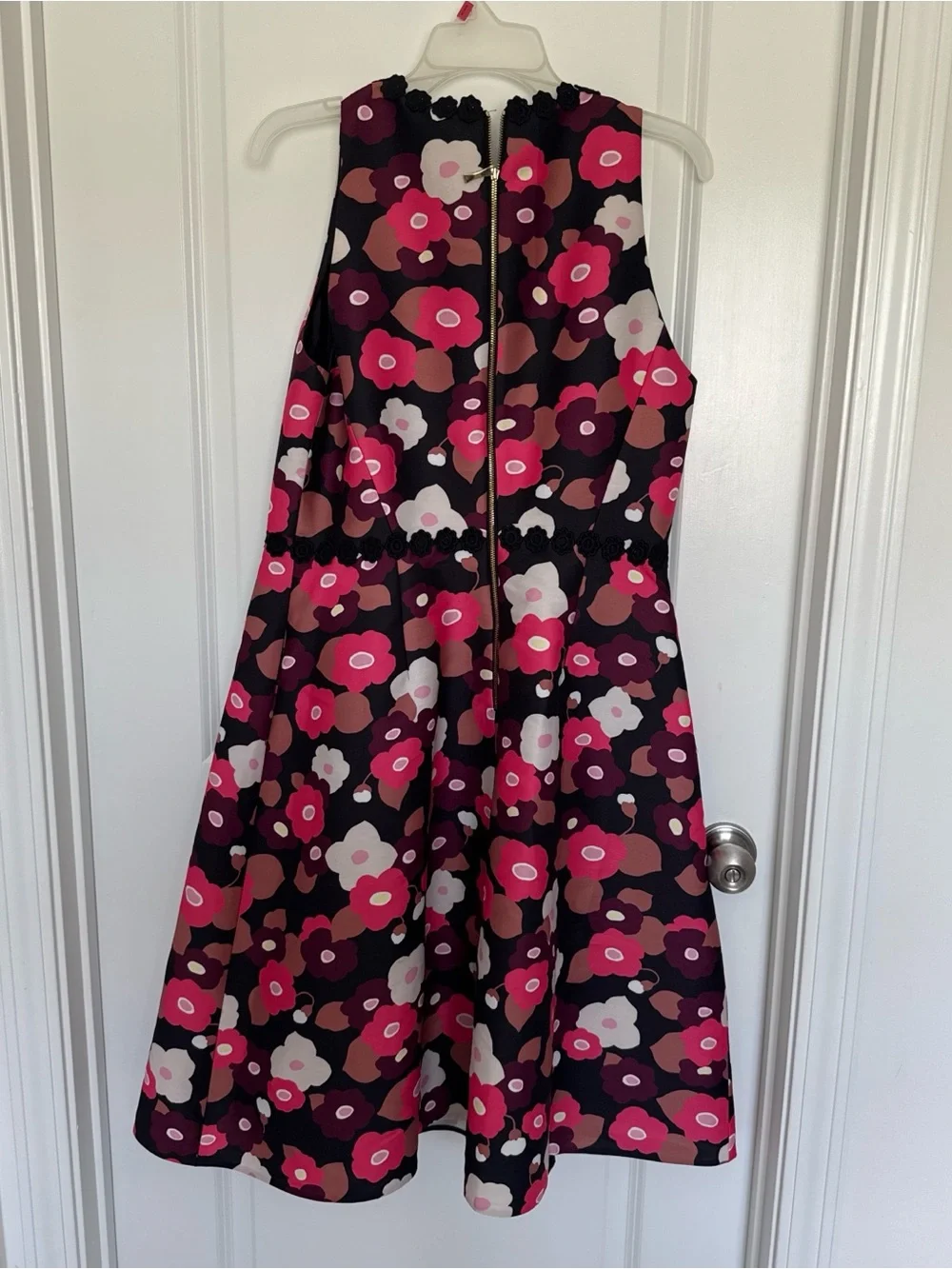 kate spade Black Midi Dress with Pink and White Floral Print - Picture 4 of 4